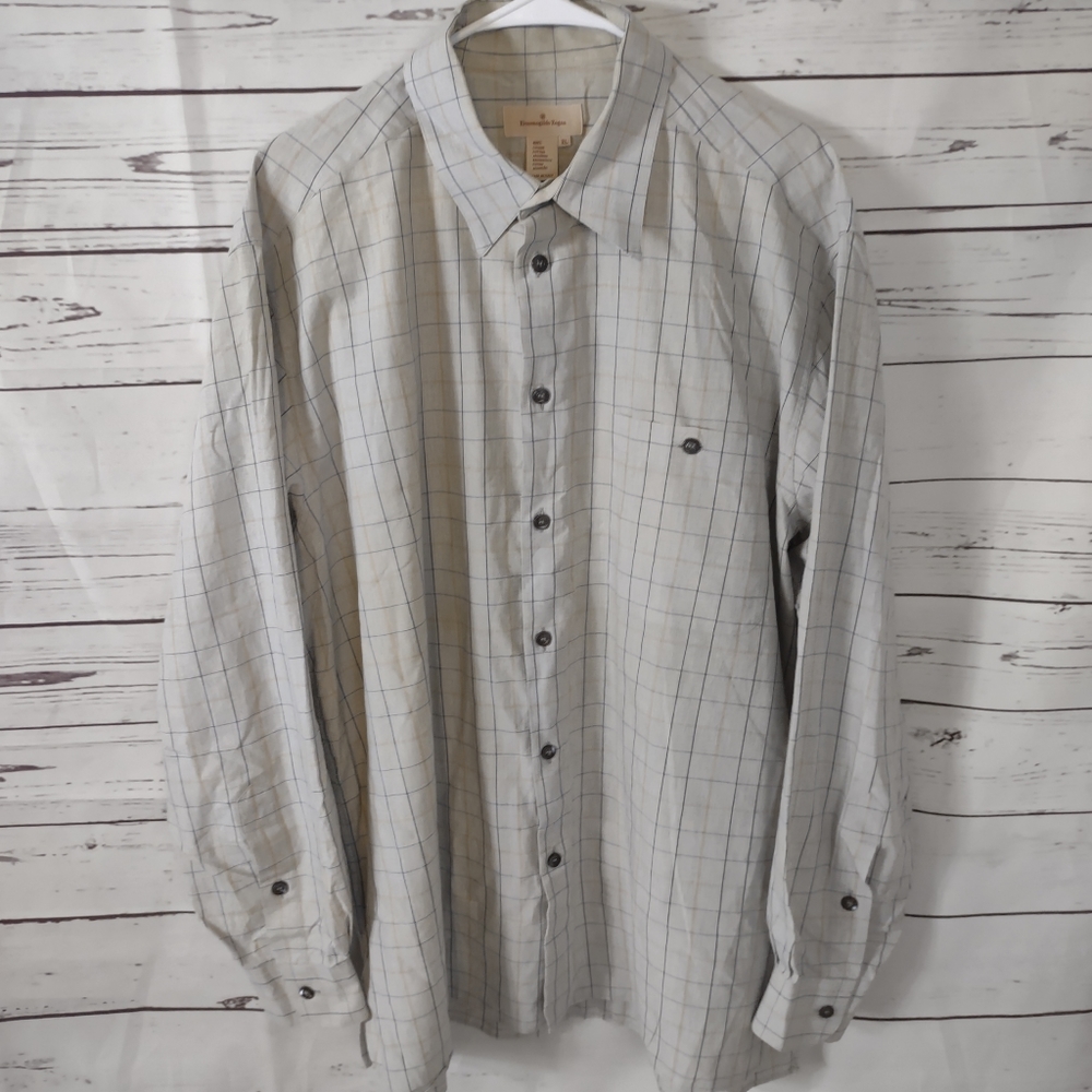 Ermenegildo Zegna mens plaid shirt size xl